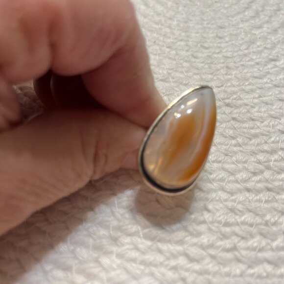 Natural SARDONYX Handmade Sterling 925 Ring Size 6.75 #421D - Picture 2 of 3